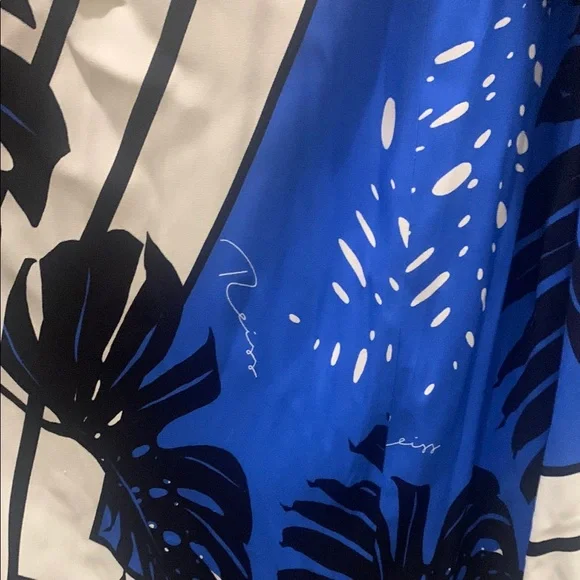 NWT Reiss Erin Blue Maxi Halter Tropical Print Sundress Resort Wear - Picture 11 of 12